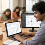 Student choosing digital marketing as a future-proof career after college