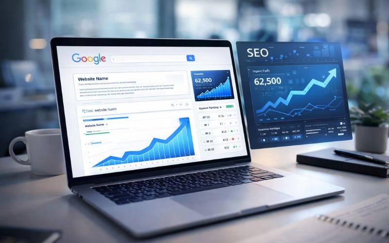 SEO strategy improving website ranking on Google search results