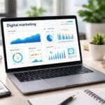 Digital marketing dashboard showing SEO and online growth in 2026